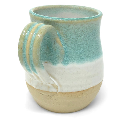 Mosquito Mud Pottery Classic Coffee Mug, Aqua Stripe