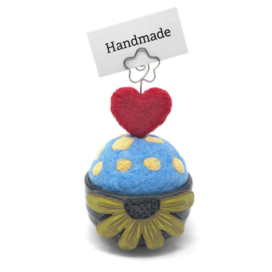 MudWorks Pottery Black-Eyed Susan Hand Felted Note Holder Pincushion