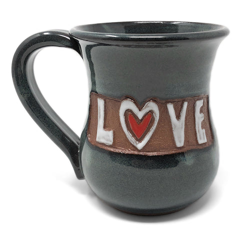 MudWorks Pottery Carved Love with Heart Mug