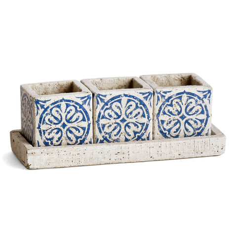 Napa Home & Garden Fez Small Square Cachepots with Tray - The Barrington Garage