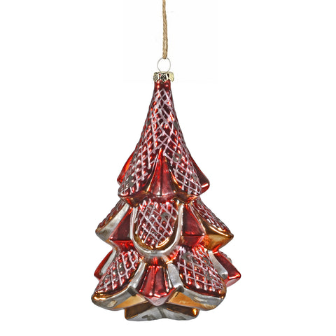 Napa Home & Garden 6" Tree Glass Ornament, Antique Red - The Barrington Garage