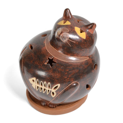 Nicaraguan Pottery Fat Cat Candle Shade