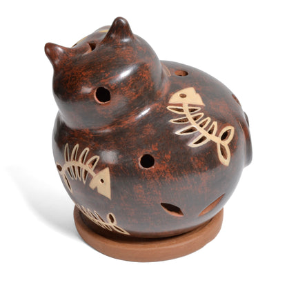 Nicaraguan Pottery Fat Cat Candle Shade