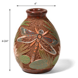 Handmade Nicaraguan Pottery Miniature Dragonfly Vase, Each One Unique