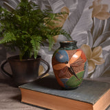 Nicaraguan Pottery 5-inch Mini Hand Carved Vase, Dragonfly