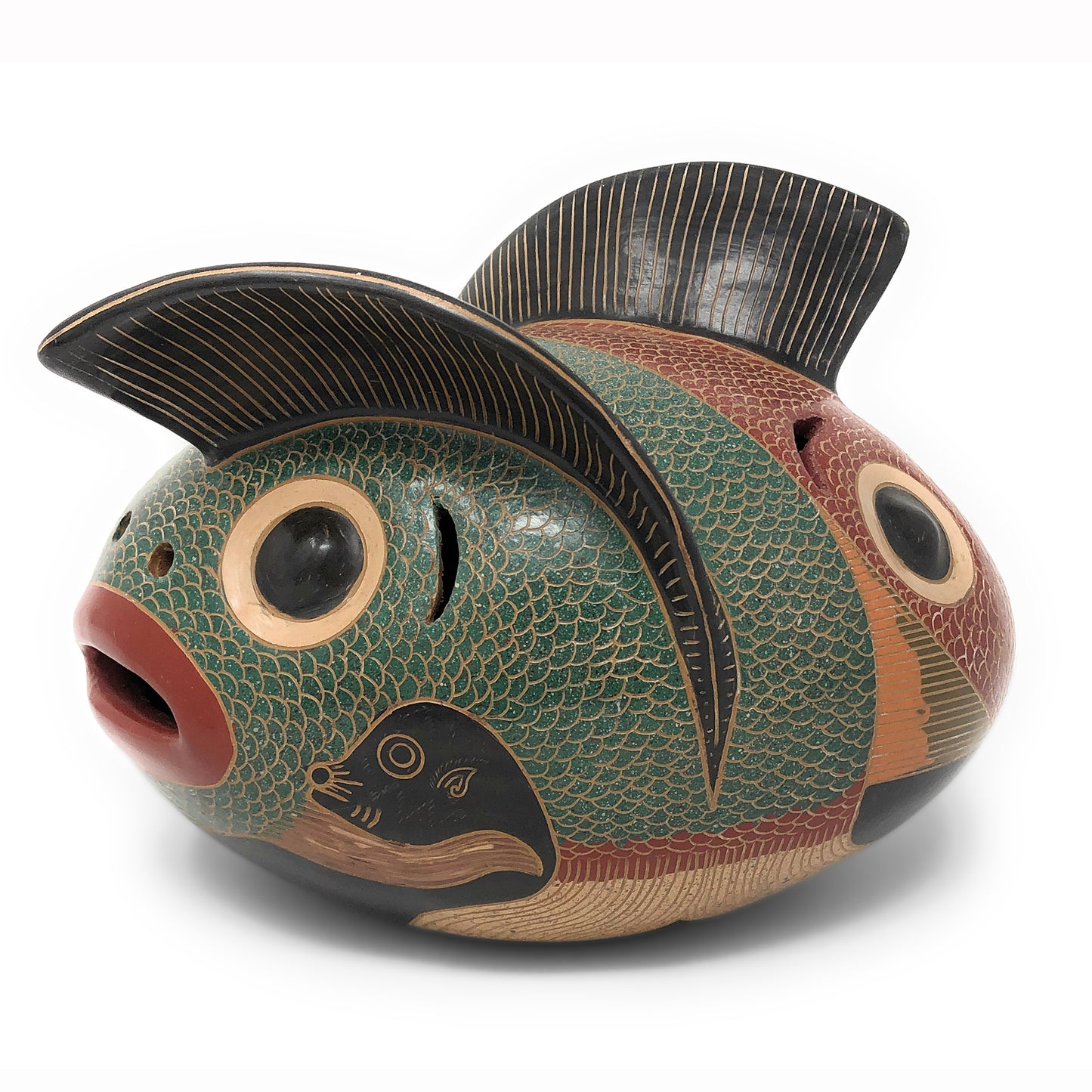 Nicaraguan Pottery Siamese Fish, Small