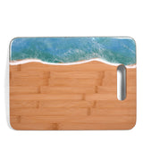 Sea Lion Studio Ocean Wave Bamboo Cutting Board, Large, Mermaid Tail