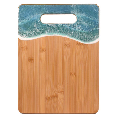 Sea Lion Studio Ocean Wave Bamboo Cutting Board, Medium, Mermaid Tail