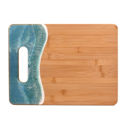 Sea Lion Studio Ocean Wave Bamboo Cutting Board, Medium, Mermaid Tail