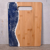 Sea Lion Studio Ocean Wave Bamboo Cutting Board, Medium, Deep Ocean Blue