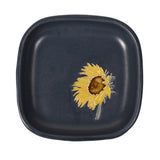 One Acre Ceramics Sunflower 6-inch Square Footed Tray
