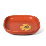 One Acre Ceramics Sunflower 6-inch Square Footed Tray