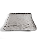 Pampa Bay Verona Titanium-Plated Porcelain 11-inch Square Platter, Silver
