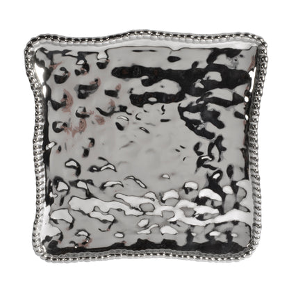 Pampa Bay Verona Titanium-Plated Porcelain 11-inch Square Platter, Silver