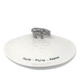 Pampa Bay Taste, Enjoy, Repeat 10-inch Porcelain Platter with Silver Pig
