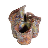 PotTerre Raku Pottery Trio Centerpiece Candleholder - The Barrington Garage