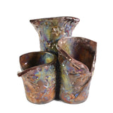 PotTerre Raku Pottery Trio Centerpiece Candleholder - The Barrington Garage