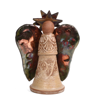 PotTerre Raku Pottery Angel Figurine, Small