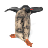 PotTerre Penguin Raku Horsehair Pottery Figurine, Sassy