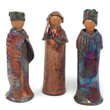 PotTerre Raku Pottery 3-piece Magi Nativity Set