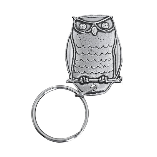 Roosfoos Pewter Cornelius the Owl Key Chain - The Barrington Garage