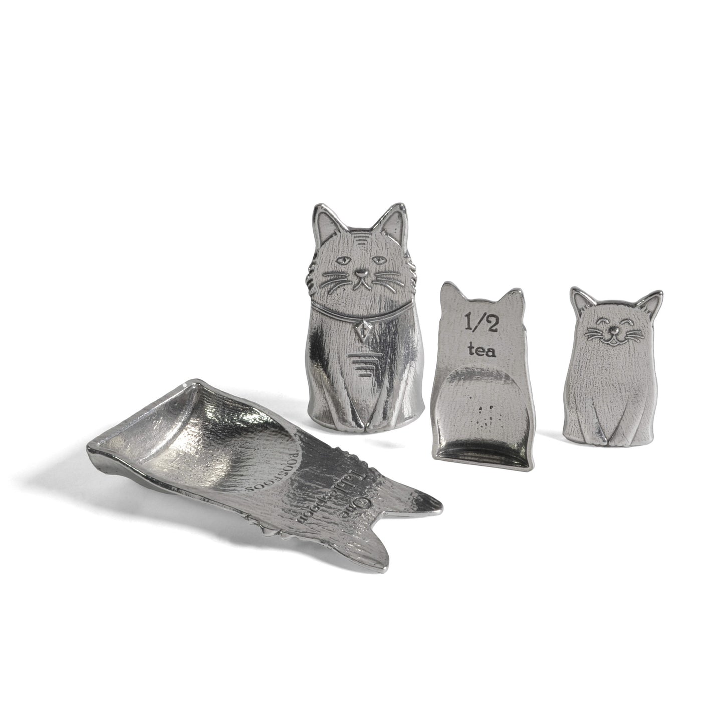 Roosfoos Pewter Cat Measuring Spoons - The Barrington Garage