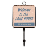Welcome to the Lake House Tumbled Marble Towel and Robe Hook
