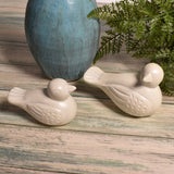 Hand Carved Natural Soapstone Bird Figurine from Kenya, 3-1/2 and 2-1/2 inches, Set of 2