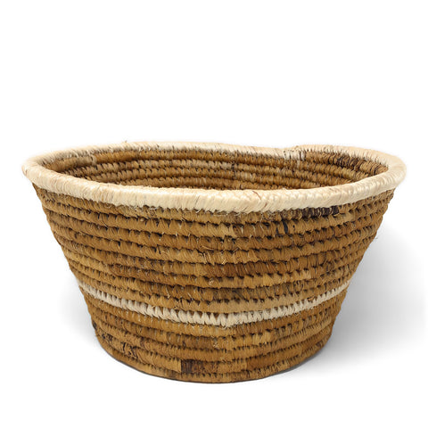 African Fair Trade Handwoven Banana Fiber Basket, Small
