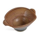 Royce Yoder Pottery Small Rectangular Bowl with Handles, Tan/Ash