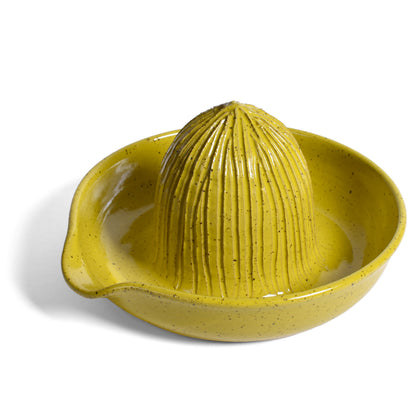 RachaelPots Kitchen Citrus Juicer, Handmade American Pottery, Yellow
