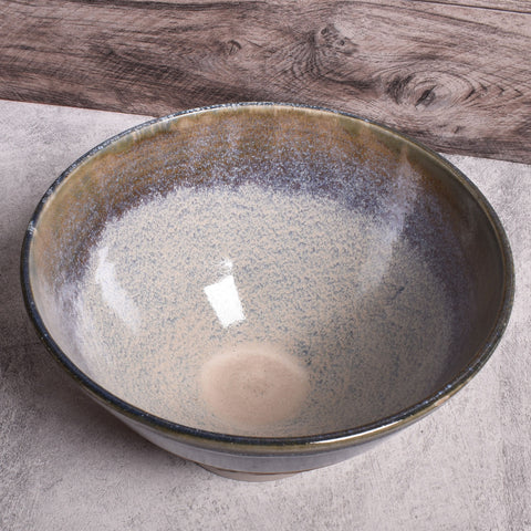 Pottery Bowl with Lid, Ceramic Blue Round Casserole Dish – Mad About Pottery