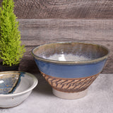 Reed Pottery 7-1/2-inch Carved Porcelain Bowl, Blue