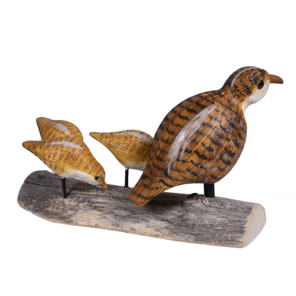 The Painted Bird by Richard Morgan Bob White Quails Wooden Figurine