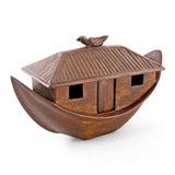 African Fair Trade Noah's Ark Set, Hand Carved Jacaranda Wood, Small