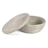 African Fair Trade Handwoven Round Storage Basket with Lid