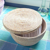 African Fair Trade Handwoven Lidded Storage Basket