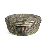 Fair Trade Hand Woven 11" Lidded Storage Basket, Black - The Barrington Garage