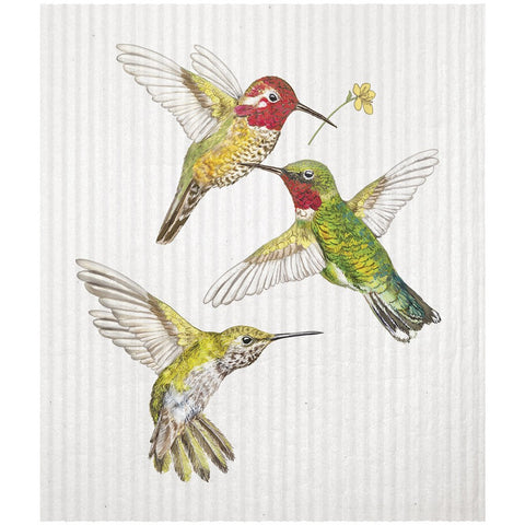 Mary Lake-Thompson Hummingbirds Sponge Cloth, Machine Washable, Compostable