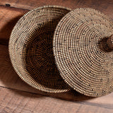 African Fair Trade Handwoven Tagine Basket, Black
