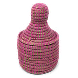 African Fair Trade Handwoven Miniature Warming Basket, Pink