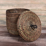 Fair Trade Handwoven Lidded Basket from Senegal, Black