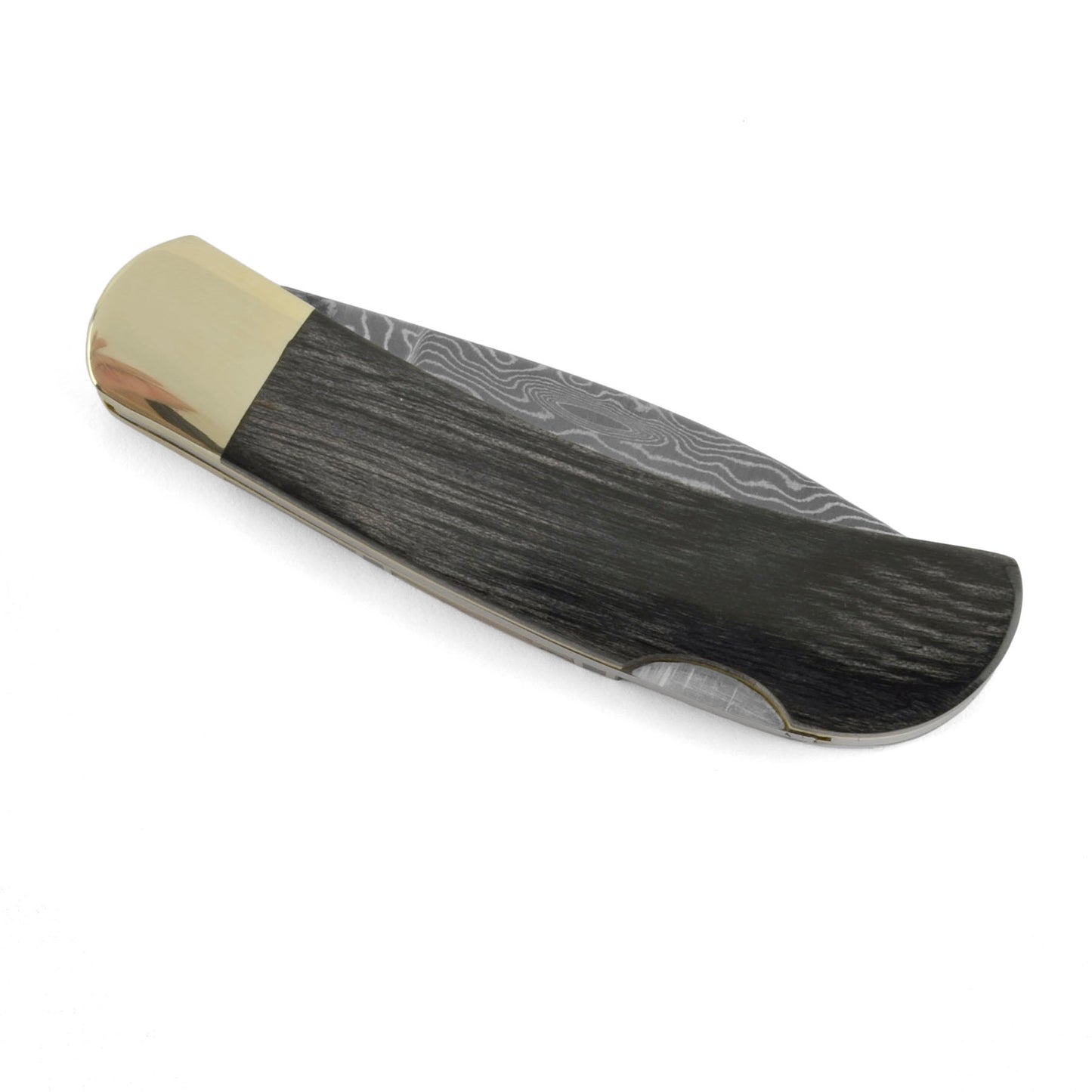 Santa Fe Stoneworks Blue Woolly Mammoth & Jet Damascus 3-inch Lockback Pocket Knife