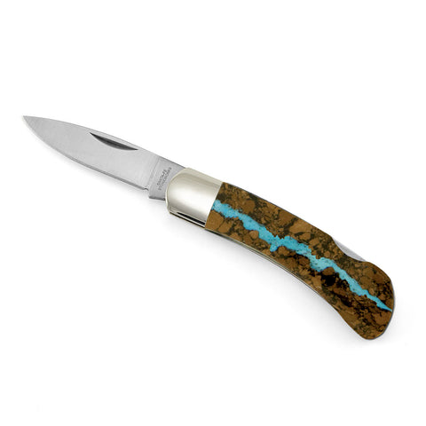 Santa Fe Stoneworks Vein Turquoise 3-inch Lockback Pocket Knife