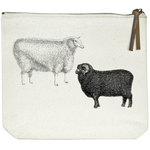 Montgomery Street Black Sheep Canvas Zippered Cosmetic Pouch