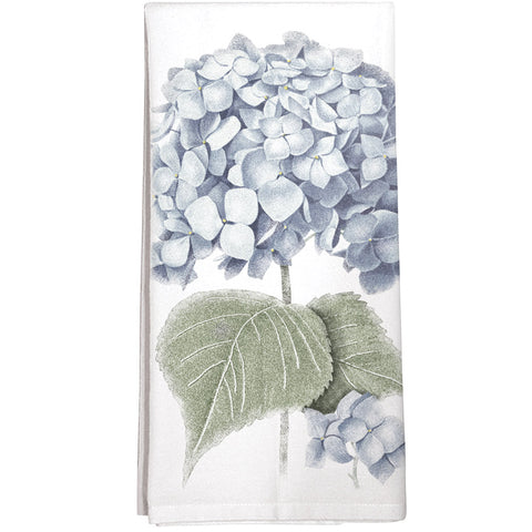 Montgomery Street Blue Hydrangea Cotton Flour Sack Dish Towel