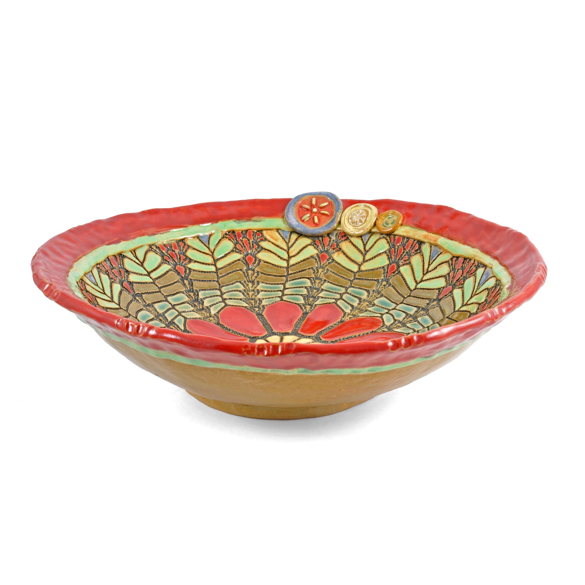 Laurie Pollpeter Eskenazi Daisy in Red 11.5-inch Bowl - The Barrington Garage