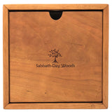 Sabbath-Day Woods Cherry Box Clock, Textured Black with Copper Face, Back View