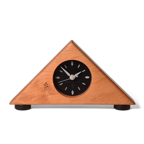 Sabbath-Day Woods Modern Triangles 11-1/2-inch Mantel Clock, Cherry and Black