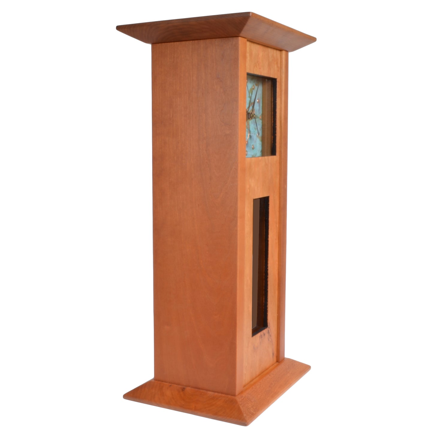 Sabbath-Day Woods Imperial Dragonfly Handmade Cherry Wood Mantel Clock with Hidden Jewelry Compartment